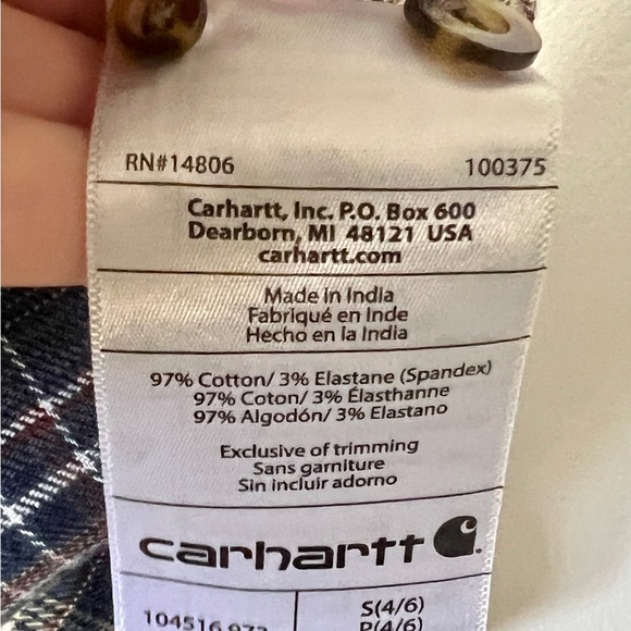 Carhartt Women's Button-Down Plaid Flannel - Small - Picture 6 of 6